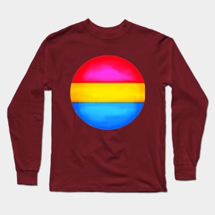 Pansexual pride flag colours circular sphere Long Sleeve T-Shirt